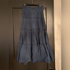 Hard Tail Navy Tiered Maxi Skirt